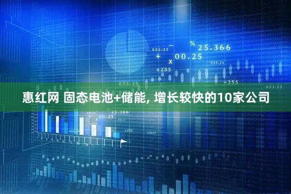 惠红网 固态电池+储能, 增长较快的10家公司