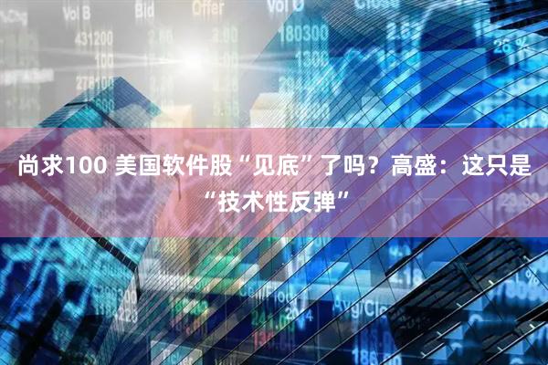 尚求100 美国软件股“见底”了吗？高盛：这只是“技术性反弹”