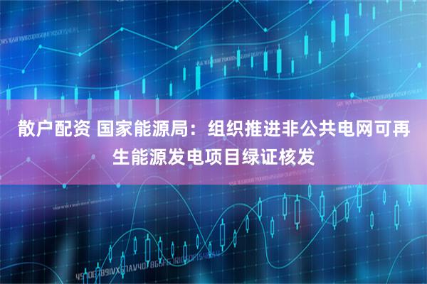 散户配资 国家能源局：组织推进非公共电网可再生能源发电项目绿证核发